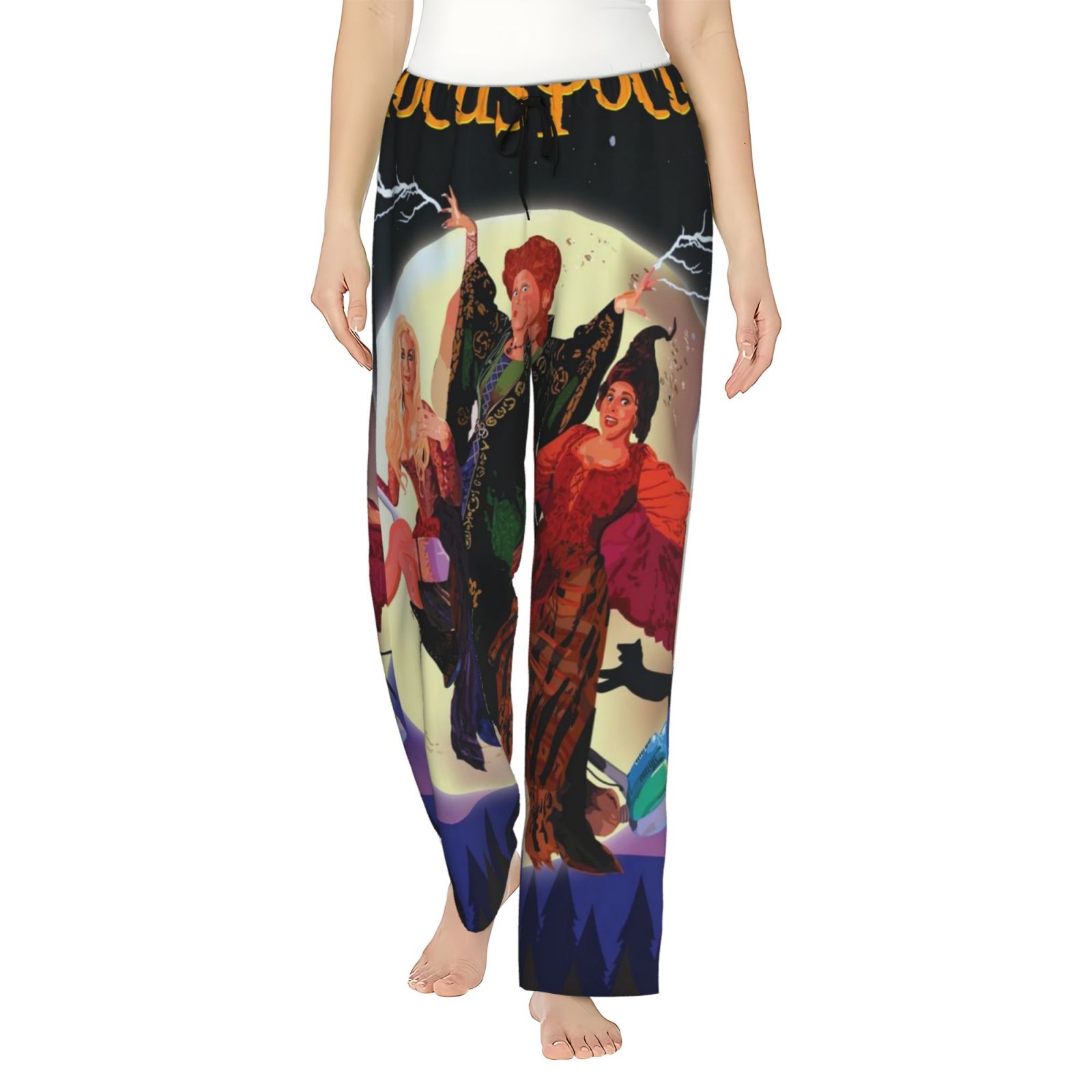 Hocus Pocus Women Pajama Pants With Pockets Stretch Pajama Bottoms Drawstring Christmas Pj Pants Sleepwear Casual Cozy Lounge Pants Xx-Large
